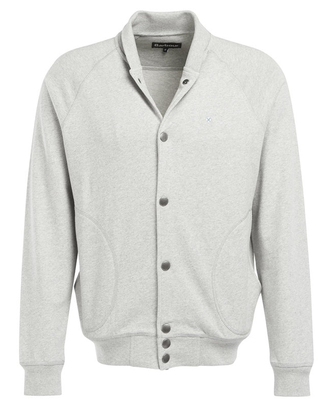 Men's Barbour Whitewell Button Thru Sweatshirts Grey | KBTC-51283