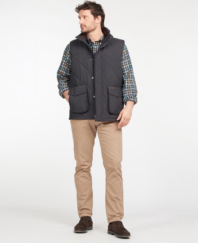 Men's Barbour Winterdale Vest Navy | MOWY-53946