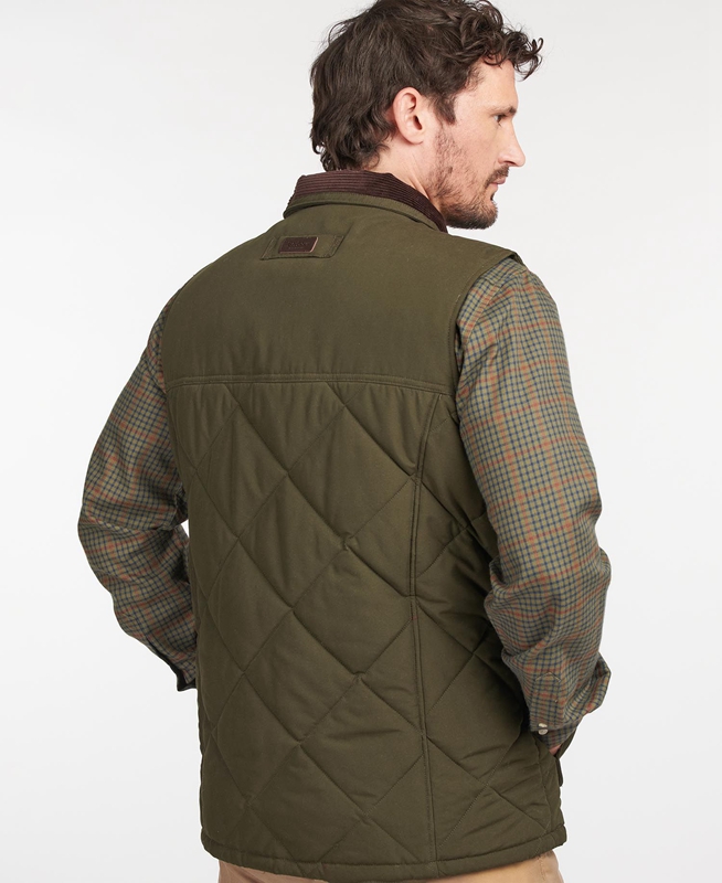 Men's Barbour Winterdale Vest Olive | MNEH-47658