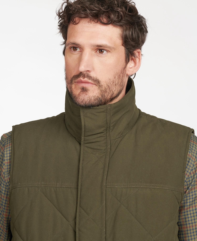 Men's Barbour Winterdale Vest Olive | MNEH-47658