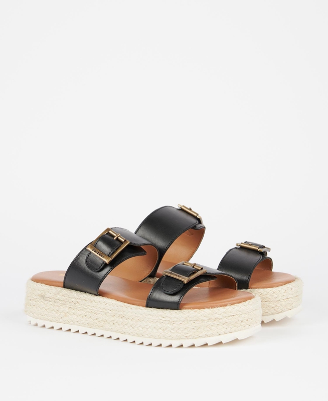 Women's Barbour Amelda Sandals Black | KPSO-42396