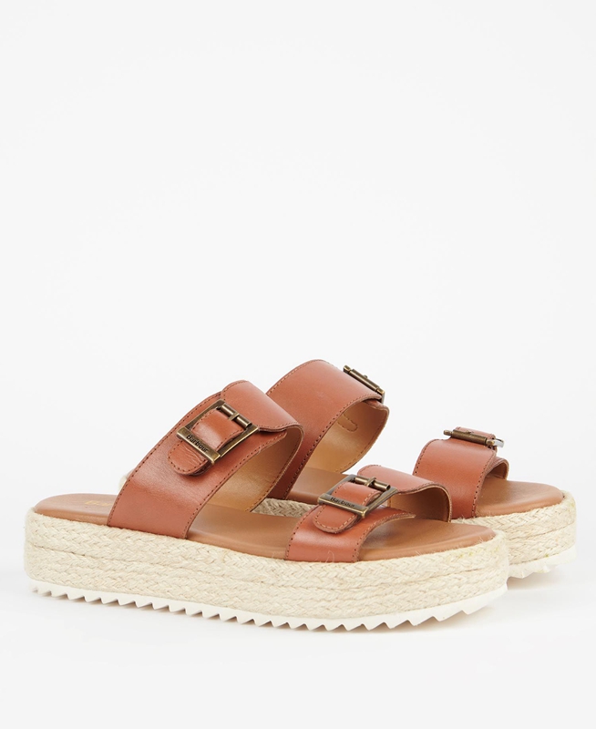 Women's Barbour Amelda Sandals Brown | IBOF-36510