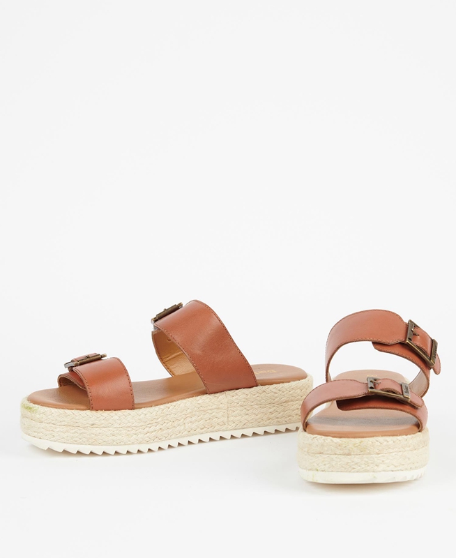 Women's Barbour Amelda Sandals Brown | IBOF-36510