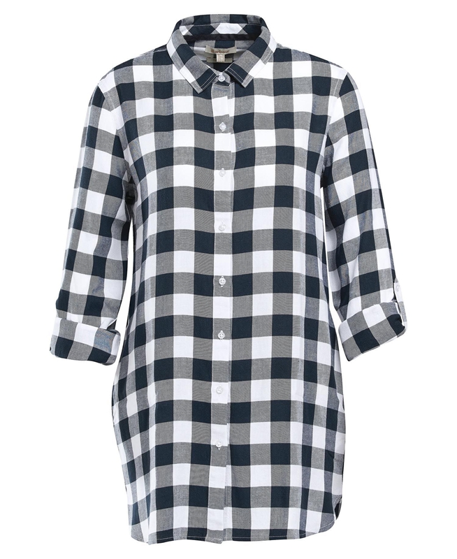 Women's Barbour Baymouth Shirts Black / Grey | VPDT-70642