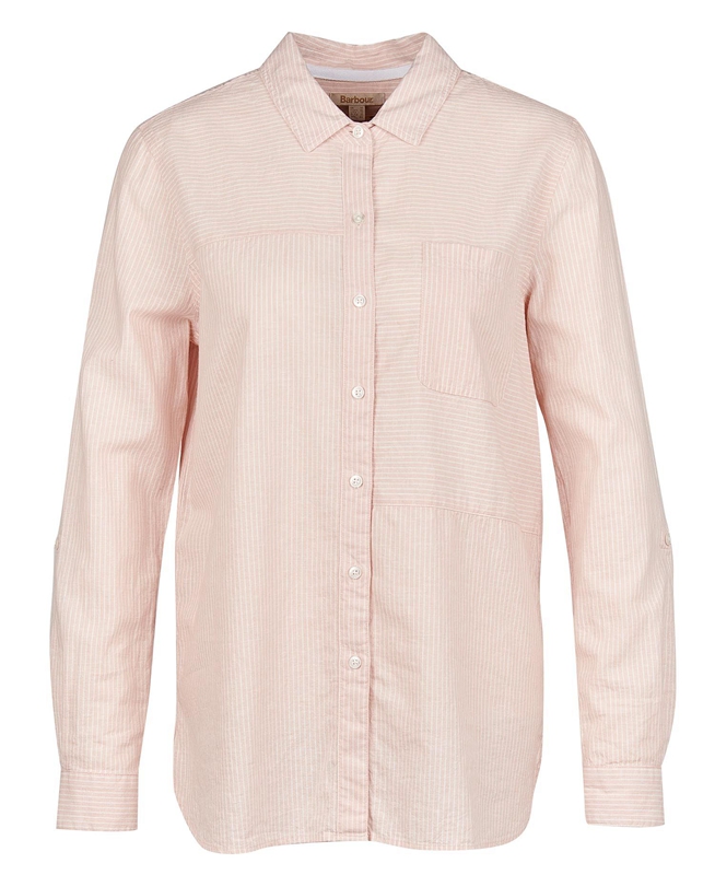 Women's Barbour Beachfront Shirts Pink | PJIK-68172