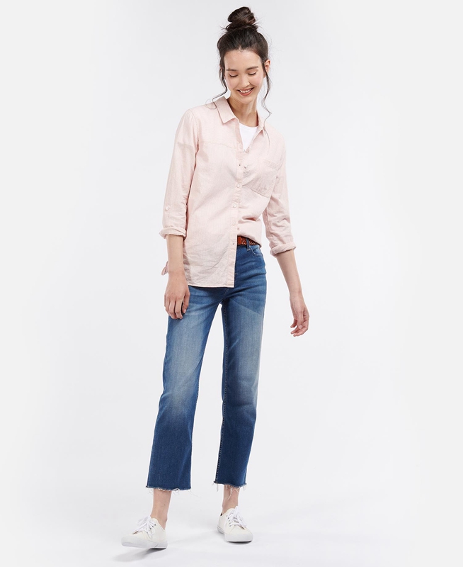 Women's Barbour Beachfront Shirts Pink | PJIK-68172