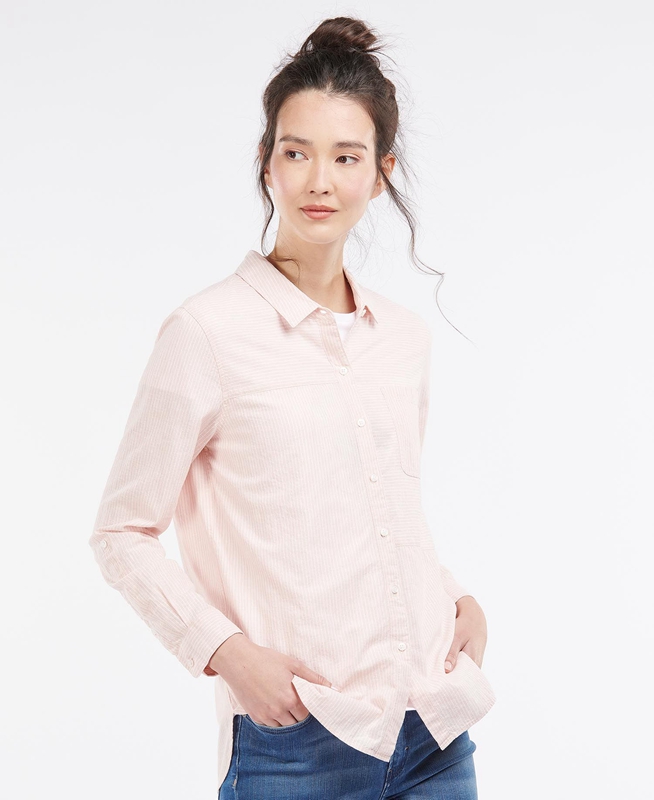 Women\'s Barbour Beachfront Shirts Pink | PJIK-68172