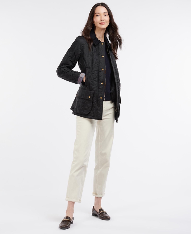 Women's Barbour Beadnell Polarquilt Quilted Jackets Black | ADBX-18596