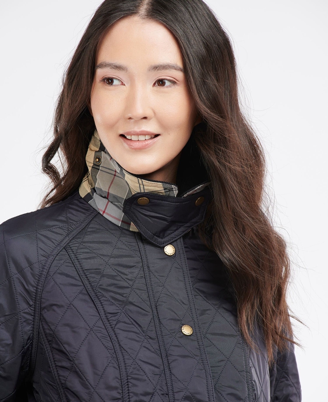 Women's Barbour Beadnell Polarquilt Quilted Jackets Navy | WDZR-96231