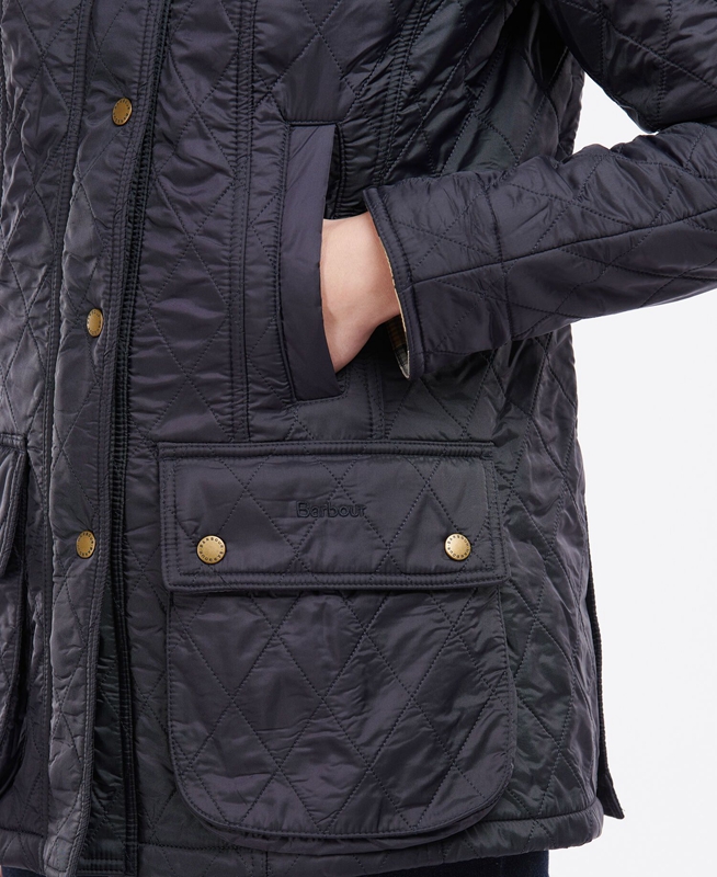 Women's Barbour Beadnell Polarquilt Quilted Jackets Navy | WDZR-96231