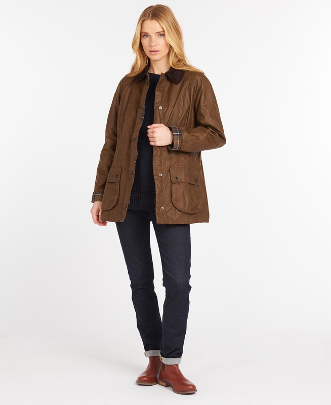 Women's Barbour Beadnell® Waxed Jackets Brown | IEFP-85206