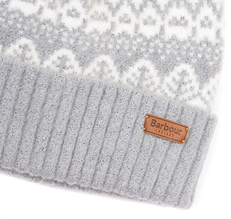 Women's Barbour Beanie Alpine Fair Isle Pom Hats Grey | TDGZ-20471