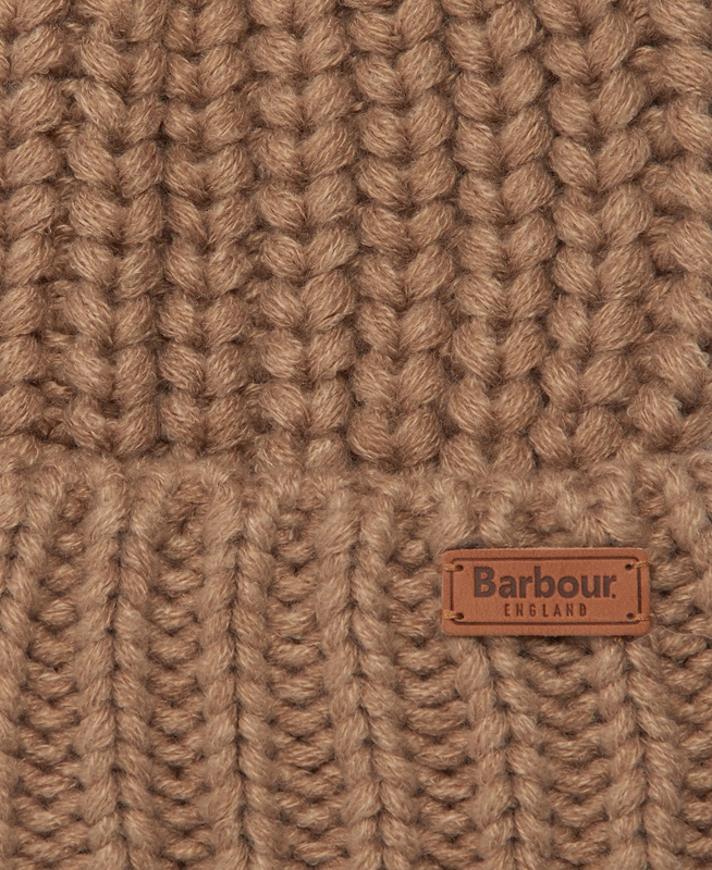 Women's Barbour Beanie Saltburn Hats Beige | DZEN-92471