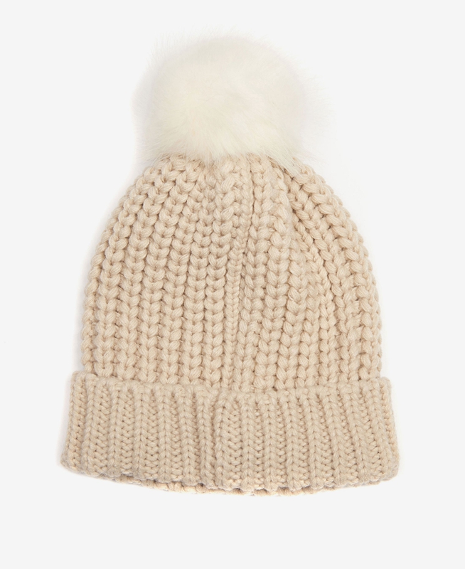 Women's Barbour Beanie Saltburn Hats Beige | RWCX-92315