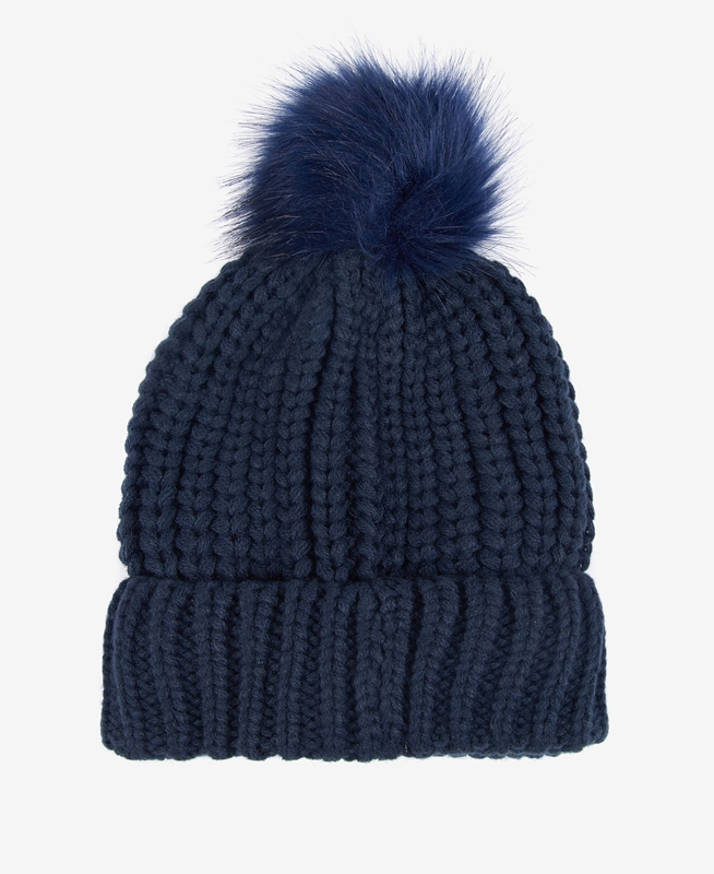 Women's Barbour Beanie Saltburn Hats Blue | CFYV-71034