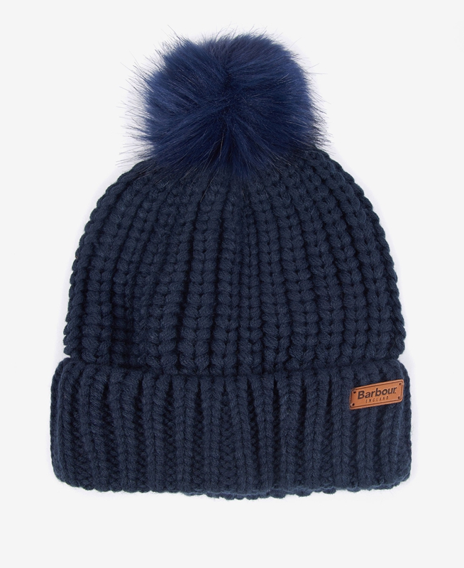 Women\'s Barbour Beanie Saltburn Hats Blue | CFYV-71034