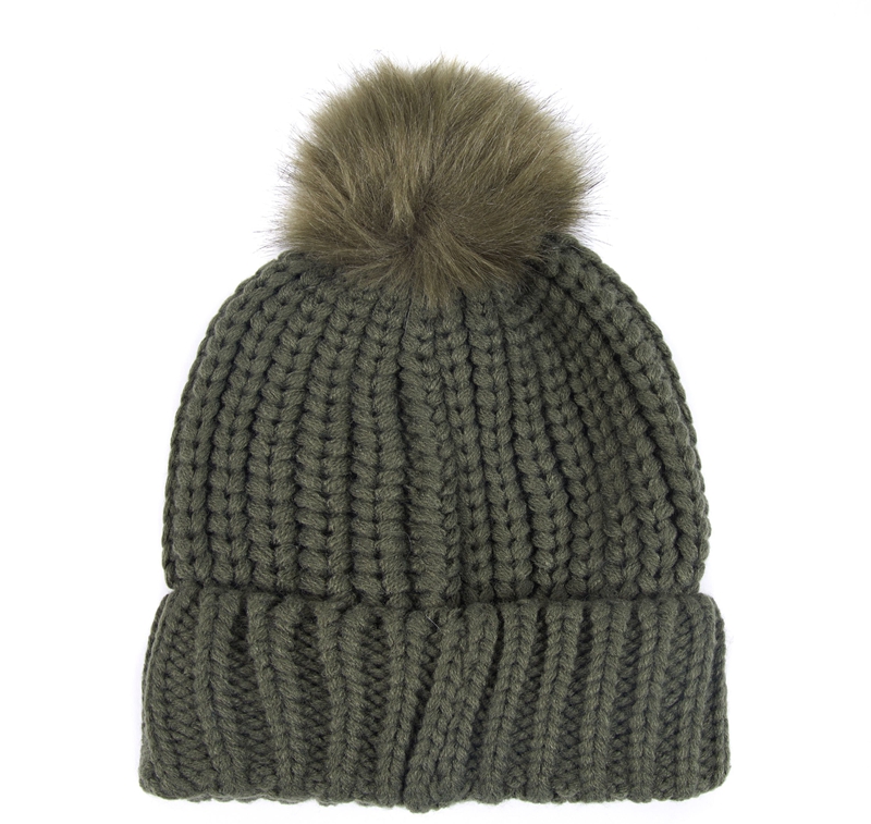 Women's Barbour Beanie Saltburn Hats Green | CNRE-68524