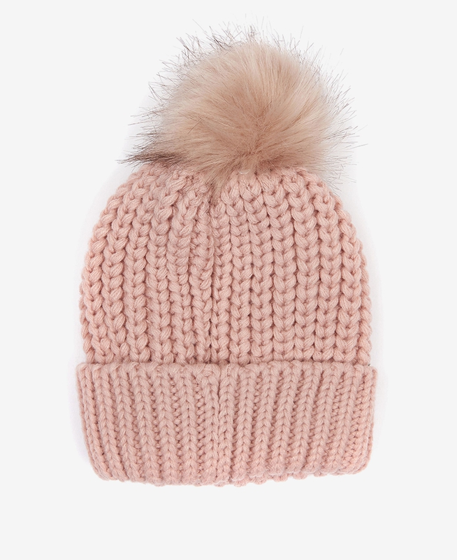 Women's Barbour Beanie Saltburn Hats Pink | FJBD-64593