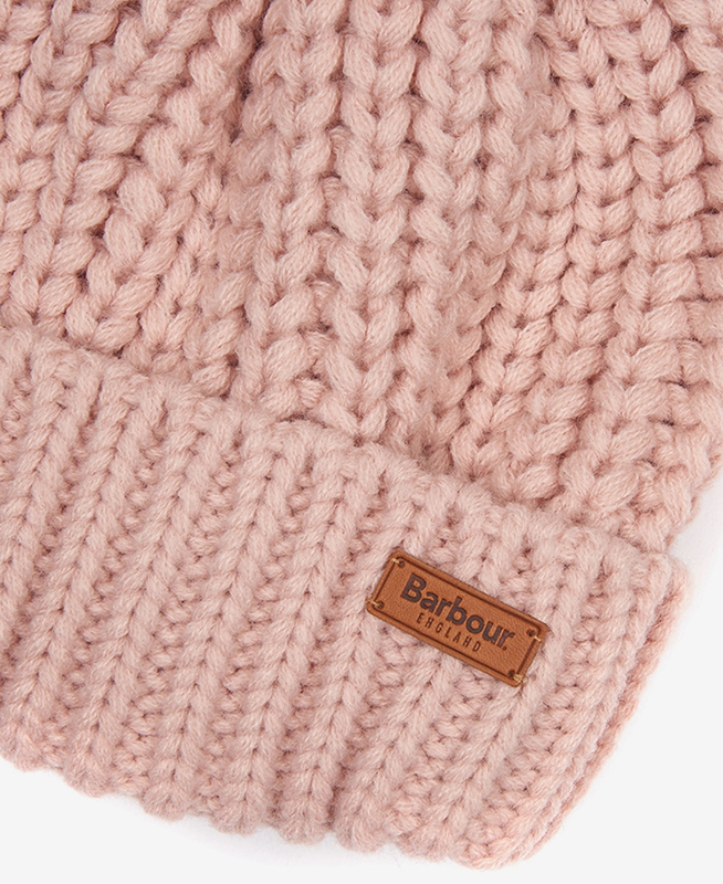 Women's Barbour Beanie Saltburn Hats Pink | FJBD-64593