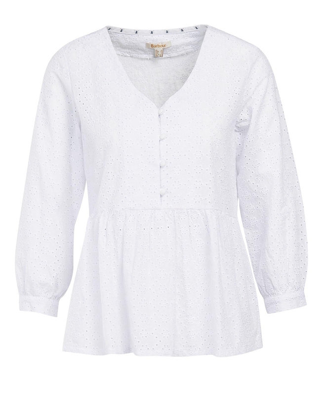 Women's Barbour Bindweed Top Shirts White | OMWE-65019