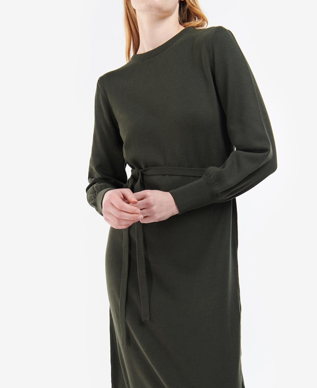 Women's Barbour Birch Dress Olive | KFBL-47312