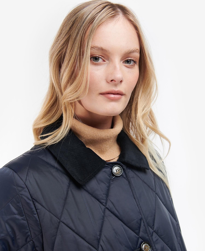 Women's Barbour Bragar Quilted Jackets Navy | PNYD-06341