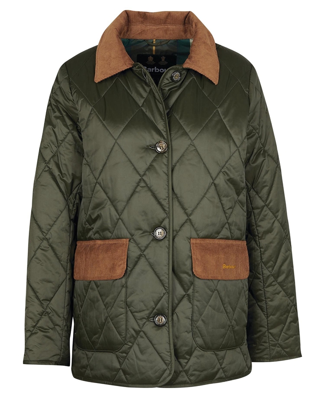 Women's Barbour Bragar Quilted Jackets Olive | CDNF-64723