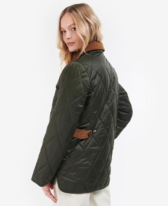 Women's Barbour Bragar Quilted Jackets Olive | CDNF-64723