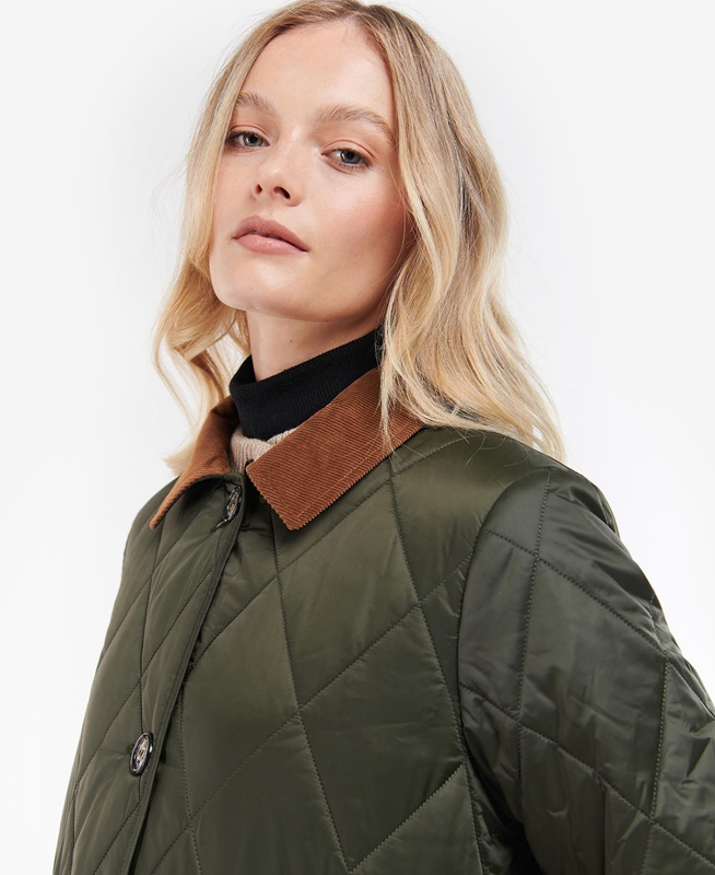 Women's Barbour Bragar Quilted Jackets Olive | CDNF-64723