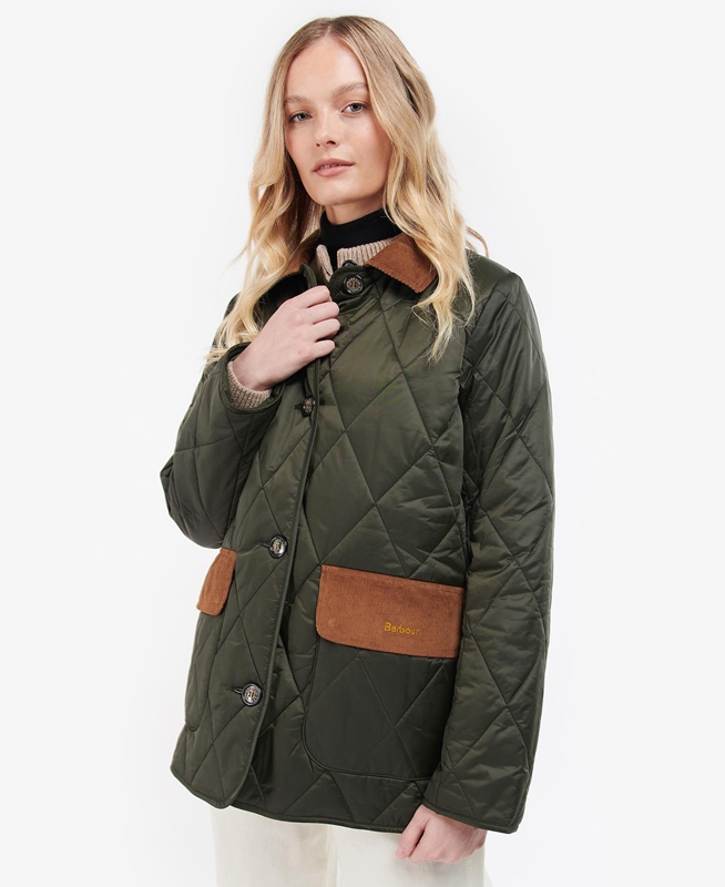 Women\'s Barbour Bragar Quilted Jackets Olive | CDNF-64723