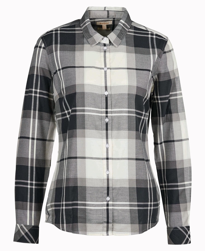 Women's Barbour Bredon Shirts Black / Grey | OXSU-56189