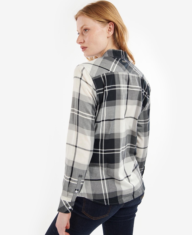 Women's Barbour Bredon Shirts Black / Grey | OXSU-56189