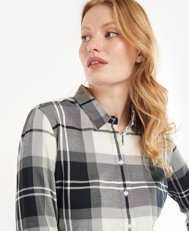 Women's Barbour Bredon Shirts Black / Grey | OXSU-56189