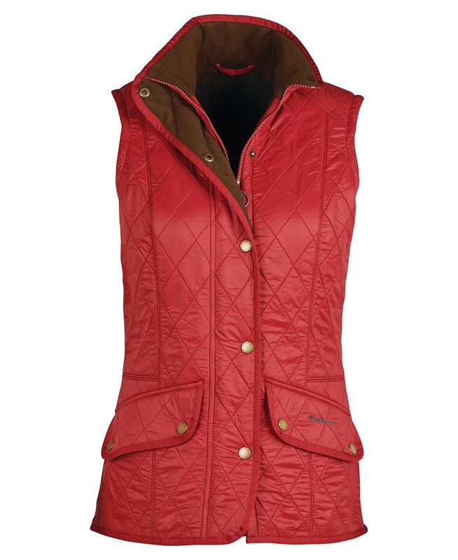 Women's Barbour Cavalry Vest Red | JTMQ-13592