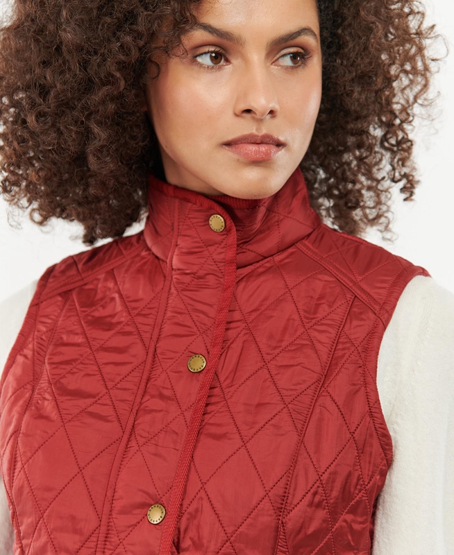 Women's Barbour Cavalry Vest Red | JTMQ-13592