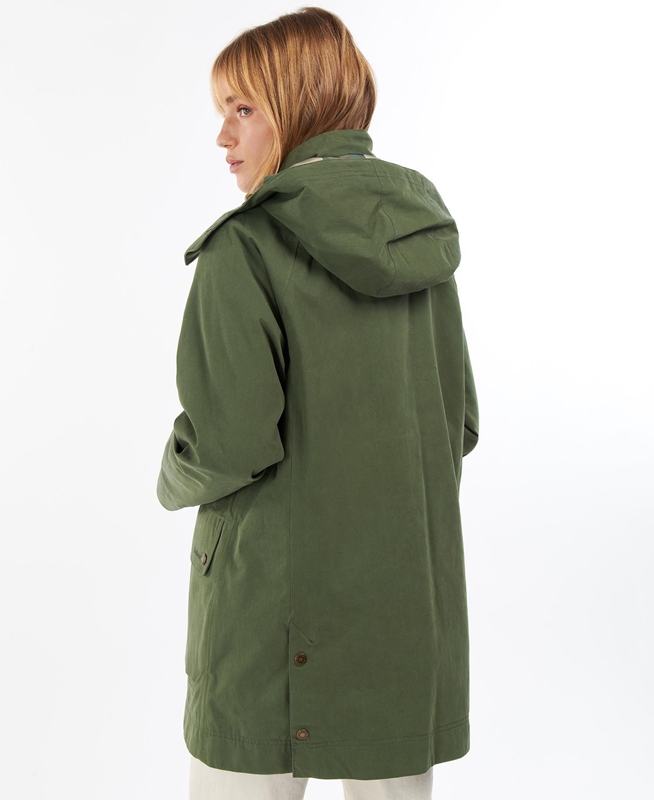 Women's Barbour Clary Waterproof Jackets Green | ZESI-69830