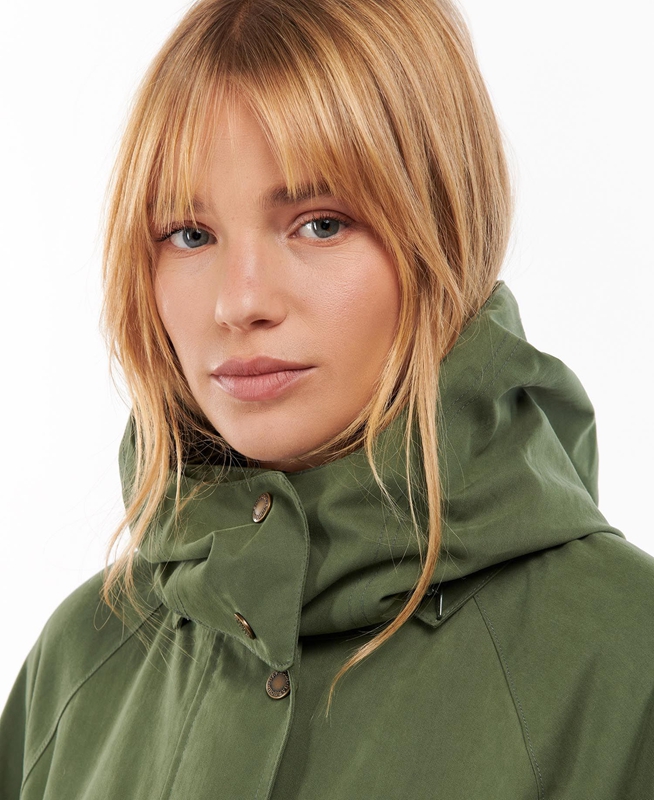 Women's Barbour Clary Waterproof Jackets Green | ZESI-69830