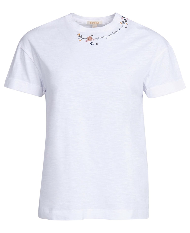 Women's Barbour Cranmoor T Shirts White | YAVB-70845