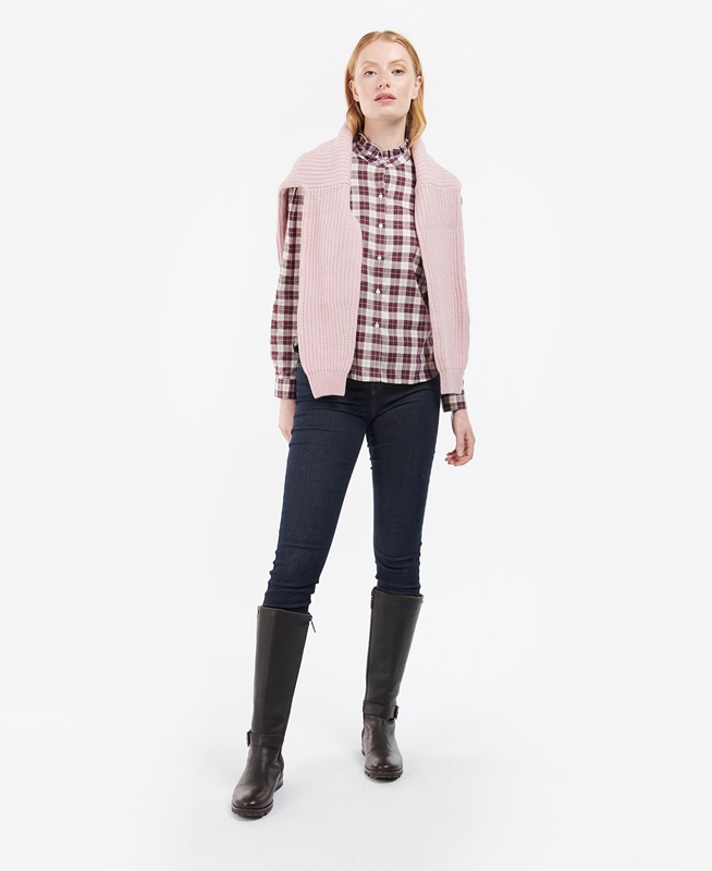 Women's Barbour Daffodil Shirts Pink | CEYM-82049