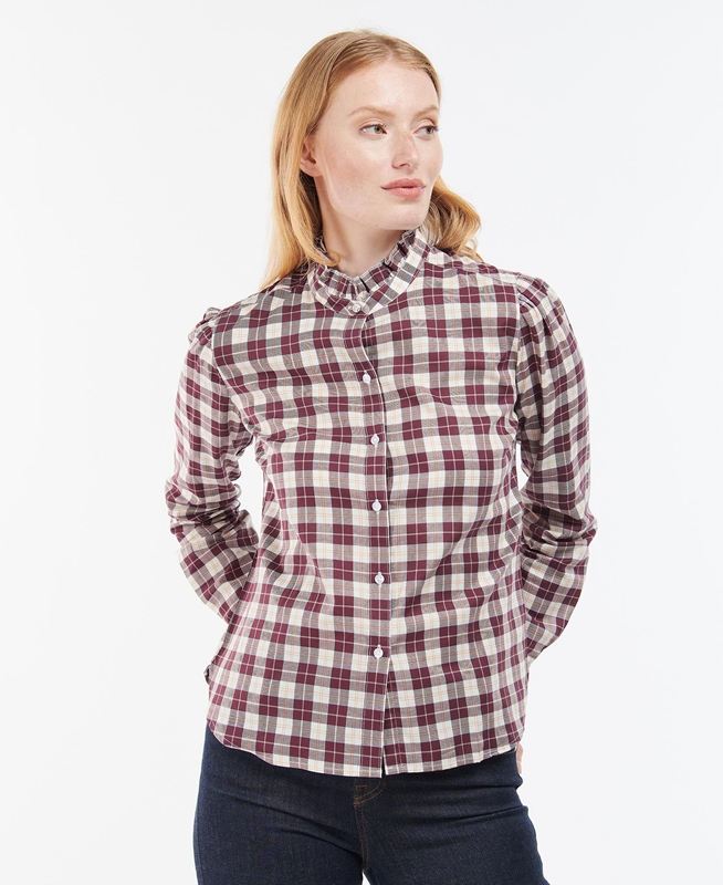 Women's Barbour Daffodil Shirts Pink | CEYM-82049