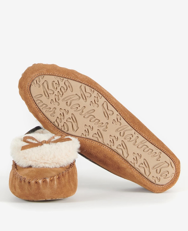 Women's Barbour Darcie Slippers Beige | CQOP-57413