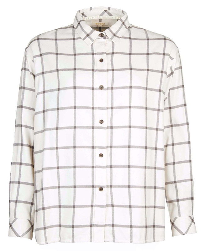 Women's Barbour Elena Shirts Cream | QCGP-82973