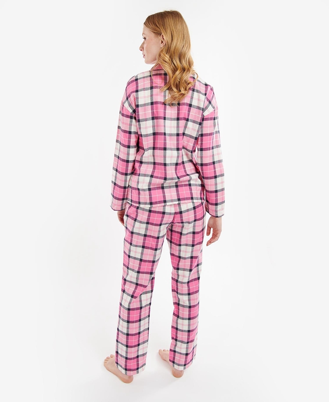 Women's Barbour Ellery PJ Set Nightwear Pink | DAKS-89372