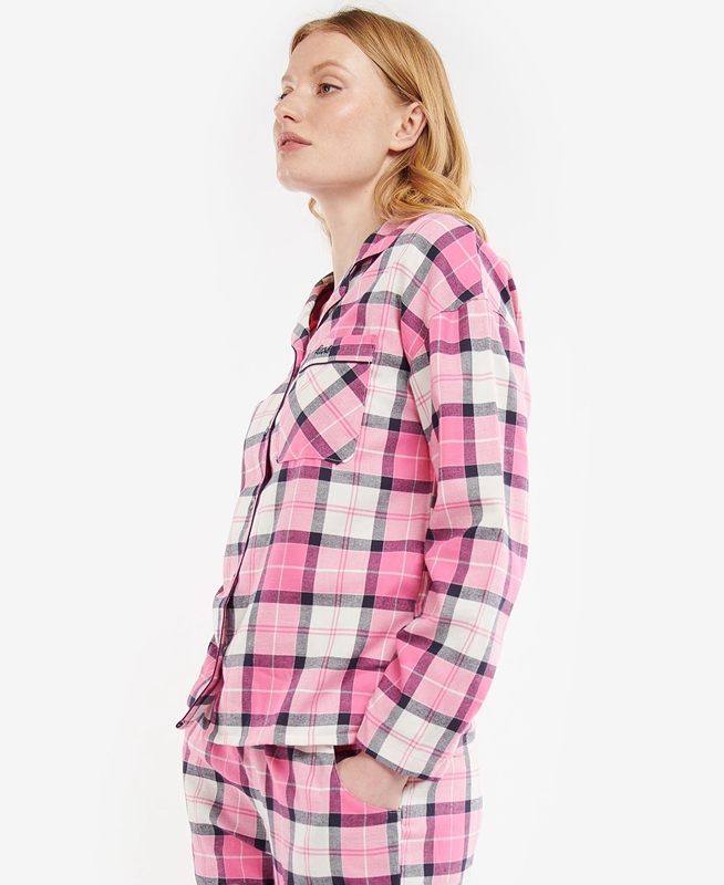 Women's Barbour Ellery PJ Set Nightwear Pink | DAKS-89372