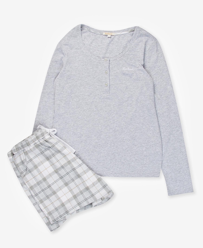 Women's Barbour Etta Henley PJ Set Nightwear Grey | ZQYF-03219