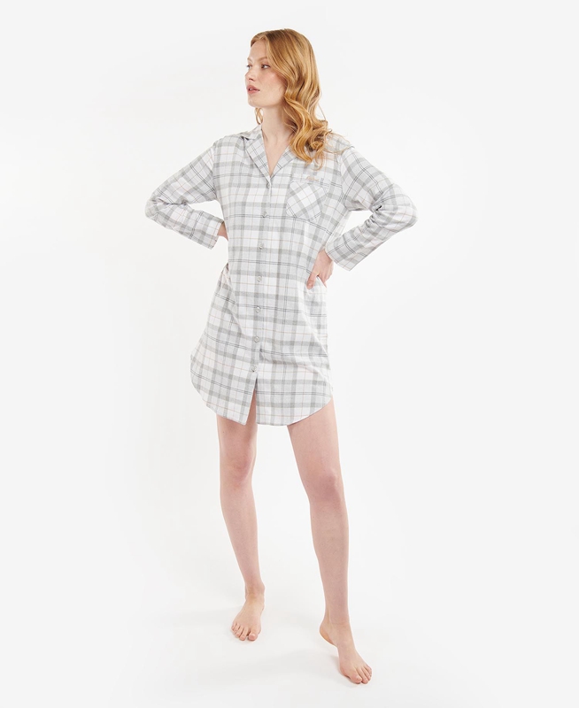 Women's Barbour Etta Nightshirt Nightwear Grey | UONK-14503