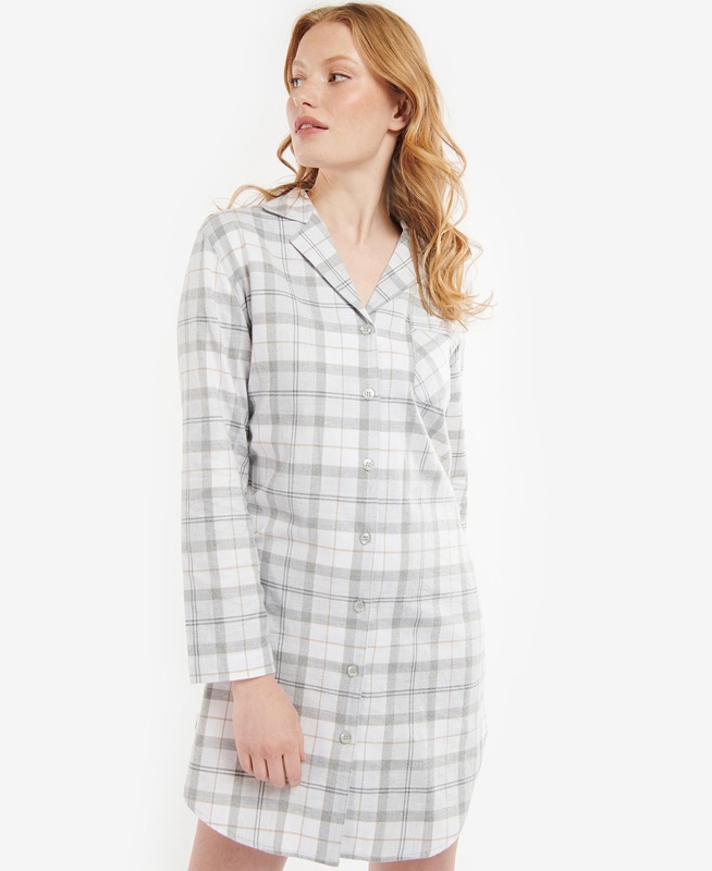 Women\'s Barbour Etta Nightshirt Nightwear Grey | UONK-14503