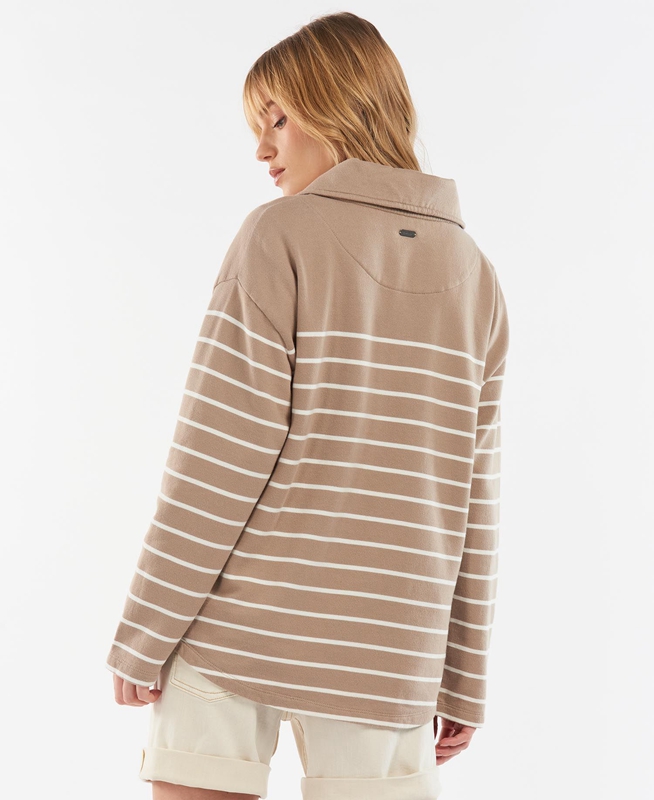 Women's Barbour Explorer Ember Sweatshirts Beige | MDQR-71249