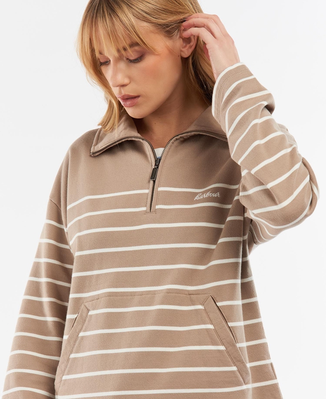 Women's Barbour Explorer Ember Sweatshirts Beige | MDQR-71249