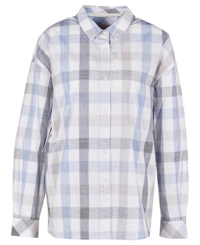 Women's Barbour Explorer Lara Shirts Blue | YAJT-61049